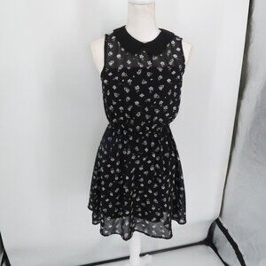 Forever 21 Black White Peter Pan Collar Sleeveless Dress Size Small